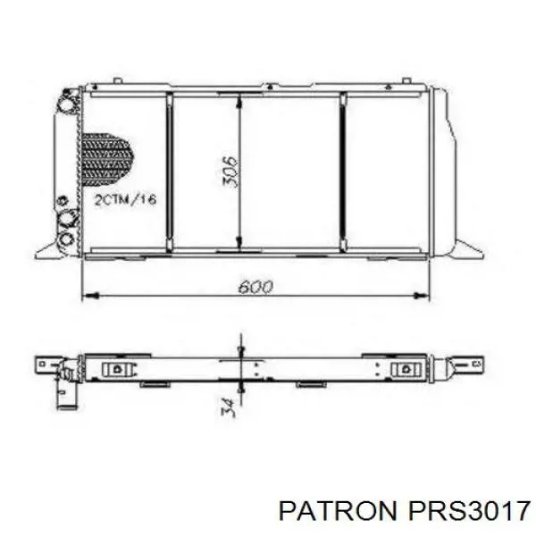 PRS3017 Patron radiador refrigeración del motor