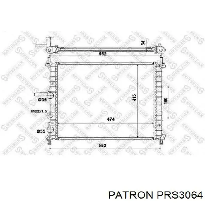 PRS3064 Patron radiador refrigeración del motor