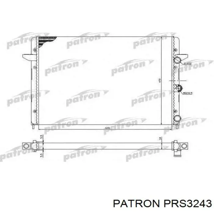 PRS3243 Patron radiador refrigeración del motor