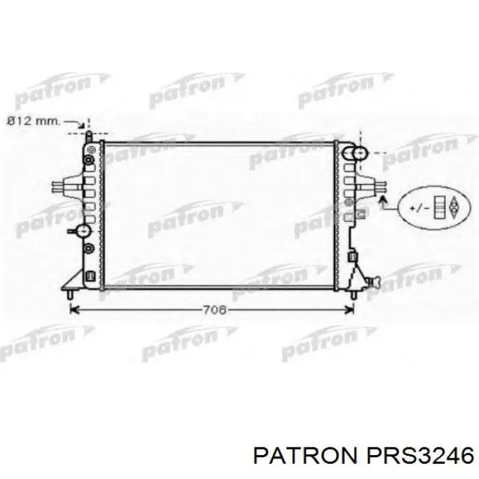 PRS3246 Patron radiador refrigeración del motor