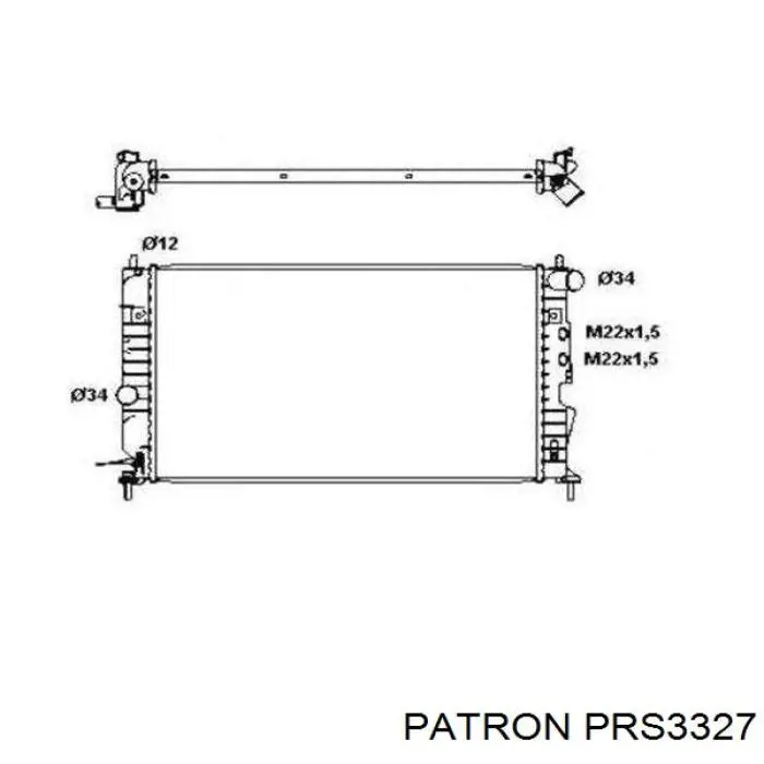 PRS3327 Patron radiador refrigeración del motor