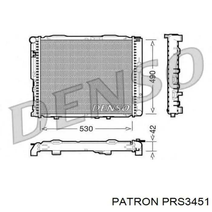 PRS3451 Patron radiador refrigeración del motor