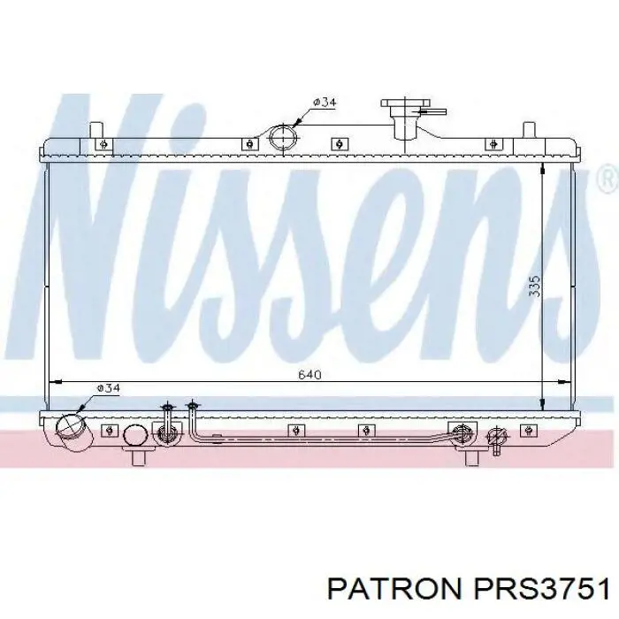 PRS3751 Patron radiador refrigeración del motor