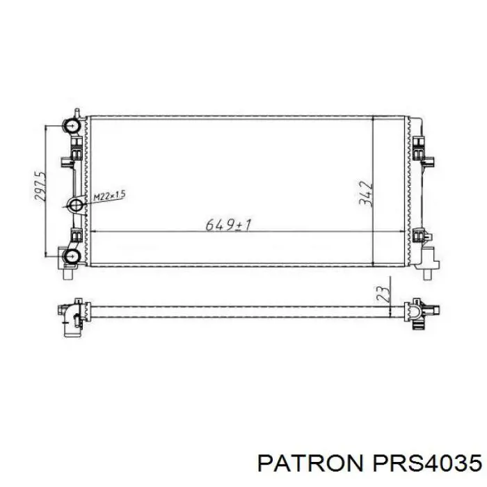 PRS4035 Patron radiador refrigeración del motor