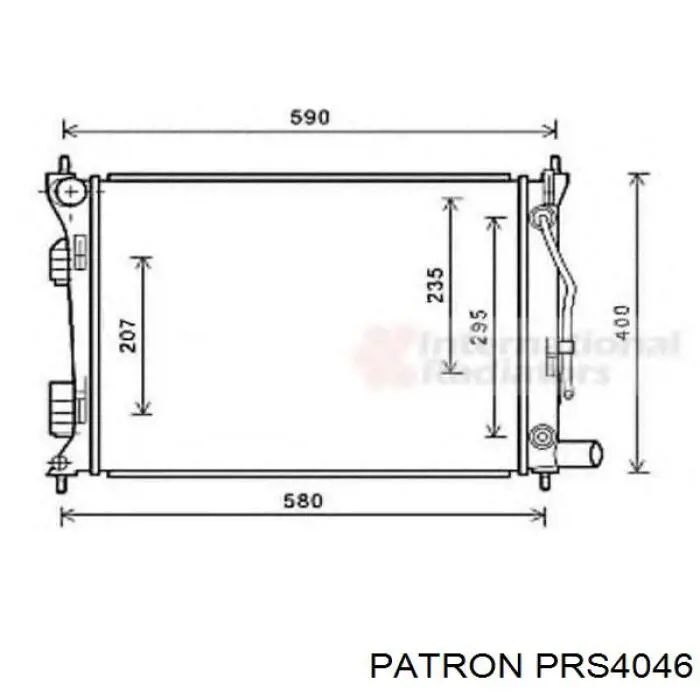 PRS4046 Patron radiador refrigeración del motor