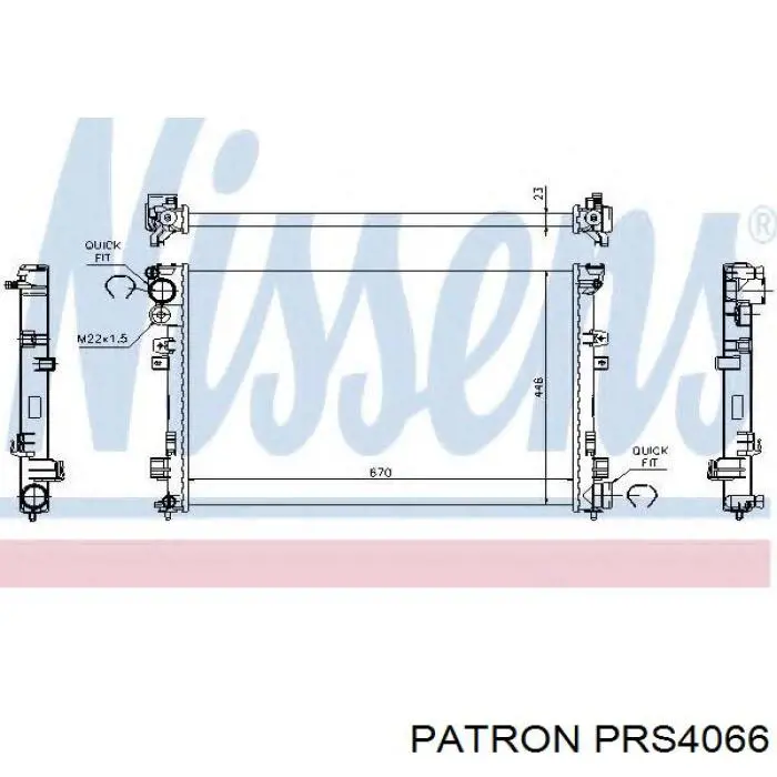 PRS4066 Patron radiador refrigeración del motor