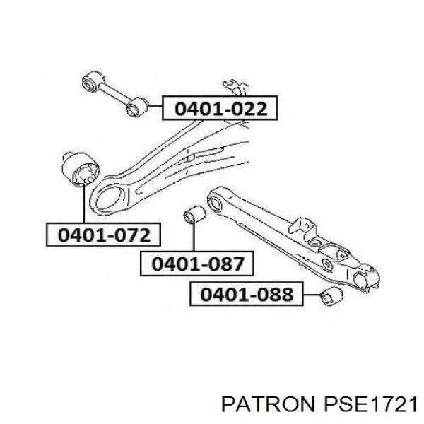 PSE1721 Patron suspensión, brazo oscilante, eje trasero, inferior