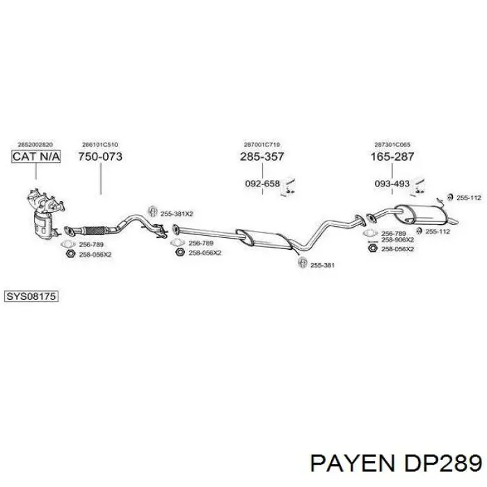 DP289 Payen juego de juntas de motor, completo, superior