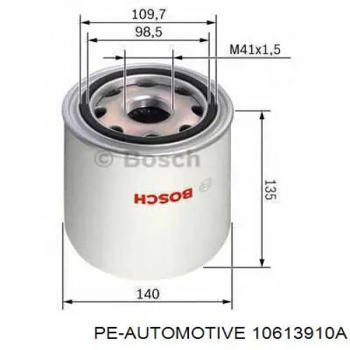 10613910A PE Automotive filtro del secador de aire (separador de agua y aceite (CAMIÓN))