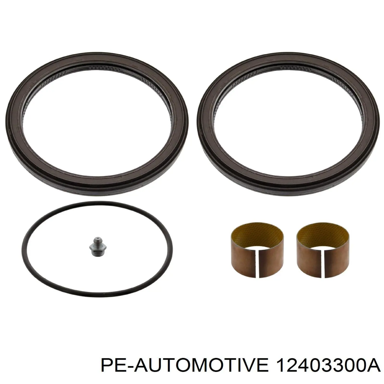 124.033-00A PE Automotive casquillo del cojinete, ballesta trasera, de metal