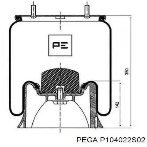 P104022S02 Pega muelle neumático, suspensión