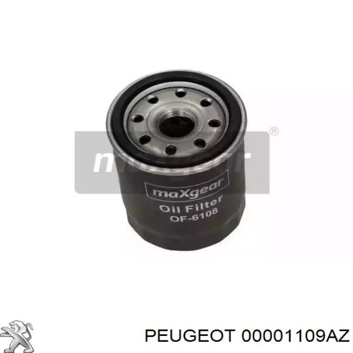 00001109AZ Peugeot/Citroen filtro de aceite