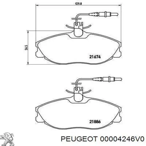 00004246V0 Peugeot/Citroen freno de disco delantero