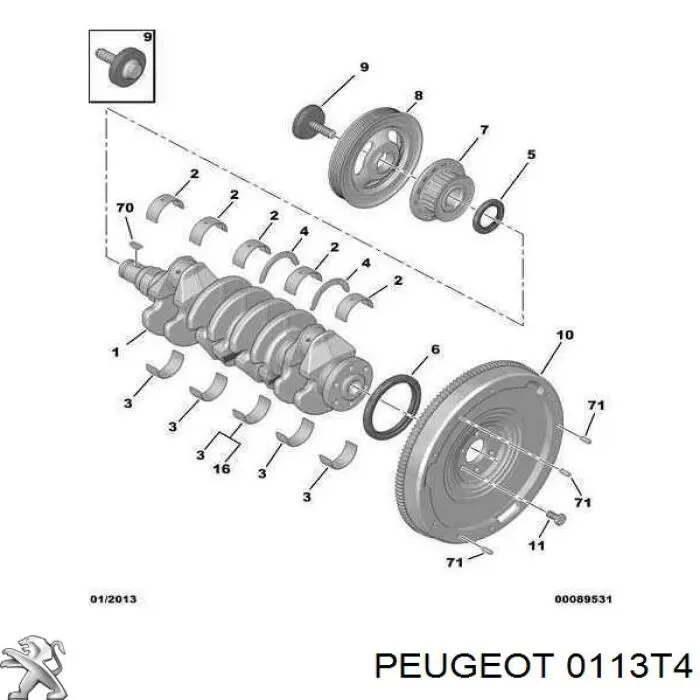 Juego de cojinetes de cigüeñal, estándar, STD Peugeot/Citroen 0113T3 precio, desde 16,01 EUR