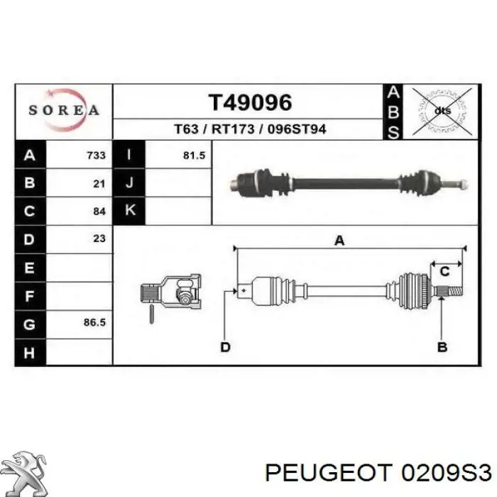0209S3 Peugeot/Citroen junta de culata