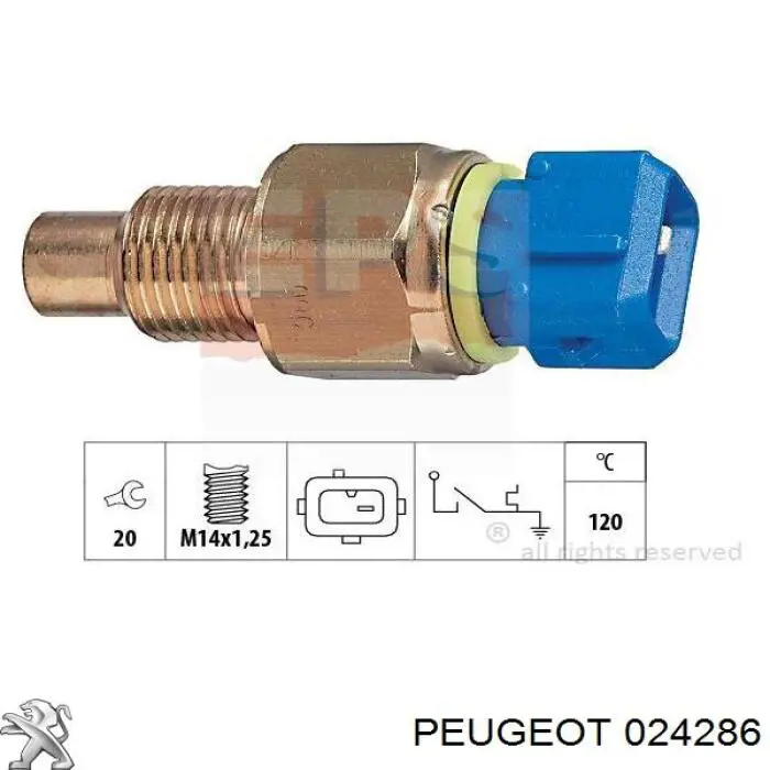 Comprar 024286 Peugeot/Citroen Sensor de temperatura de agua