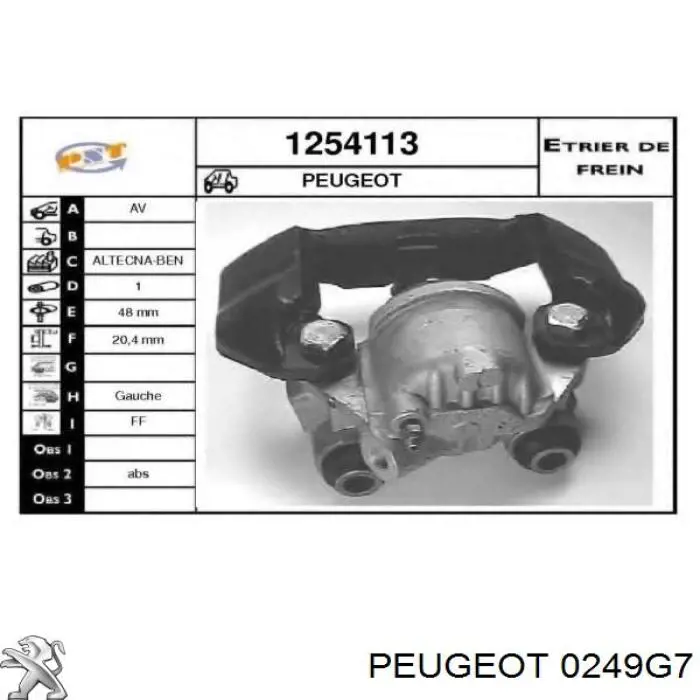0249G7 Peugeot/Citroen junta de la tapa de válvulas del motor