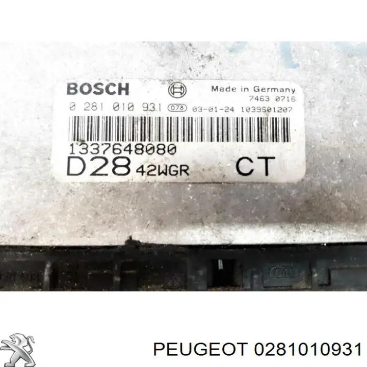 0281010931 Peugeot/Citroen Centralina Del Motor