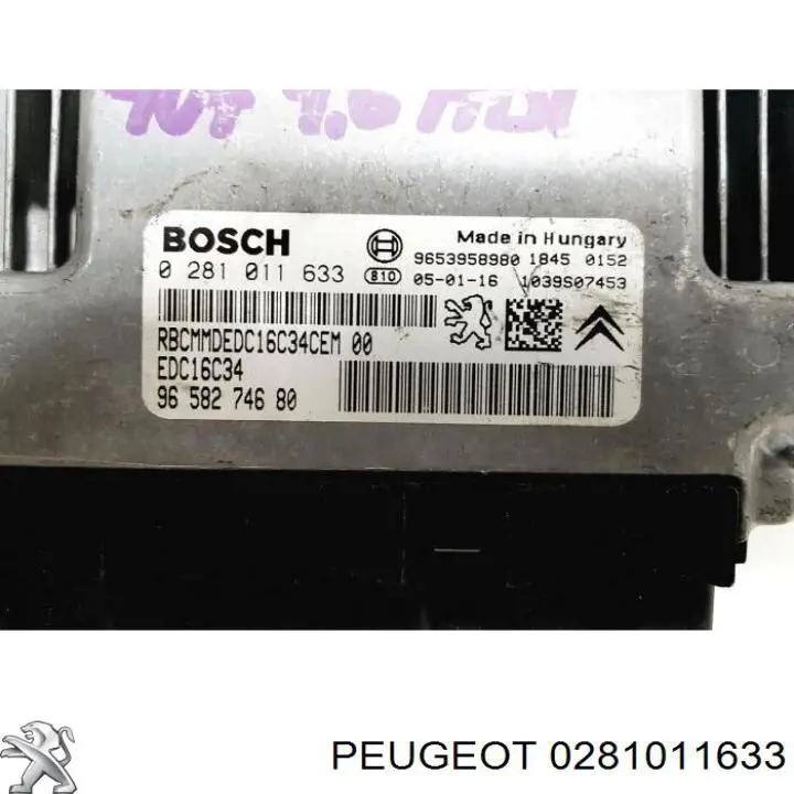 Unidad de control del motor  Peugeot/Citroen 0281011633 precio, desde 84,22 EUR
