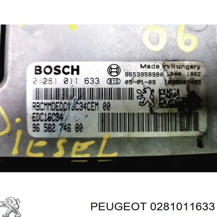 Comprar 0281011633 Peugeot/Citroen ECU