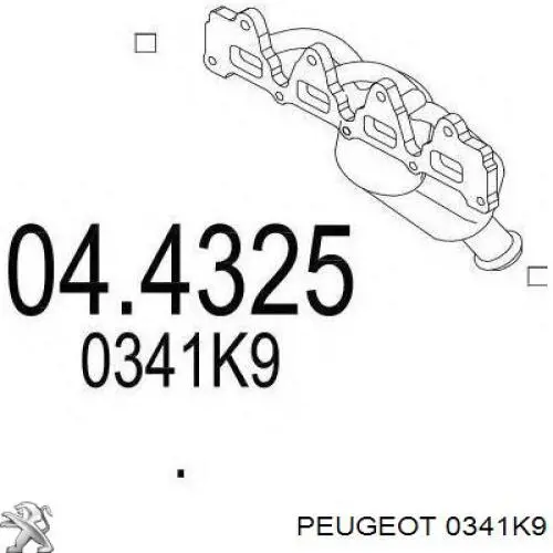 Catalizador Peugeot/Citroen 0341K9 precio, desde 291,38 EUR