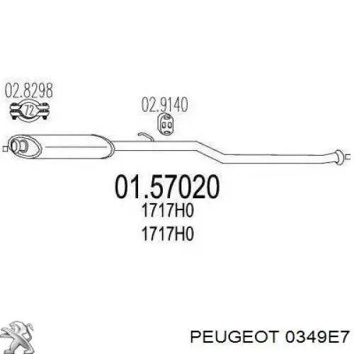 0349E7 Peugeot/Citroen junta de colector de escape