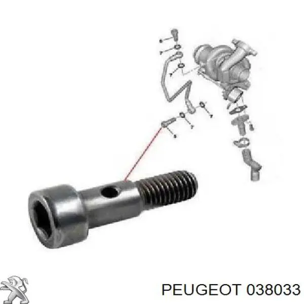 Junta de manguera de drenaje de aceite de turbina Peugeot/Citroen 038033