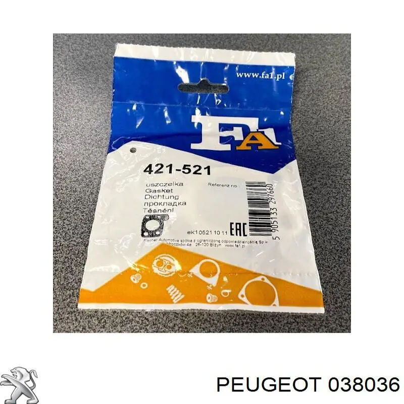 038036 Peugeot/Citroen junta de turbina de gas admision, kit de montaje