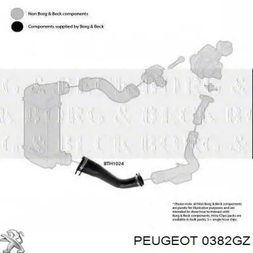 0382GZ Peugeot/Citroen Manguera del intercooler