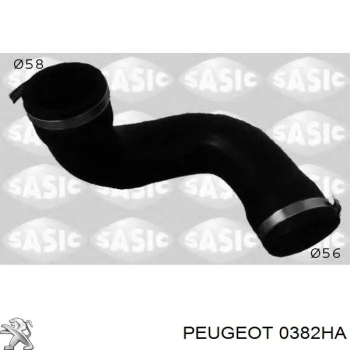 0382HA Peugeot/Citroen tubo flexible de aire de sobrealimentación superior