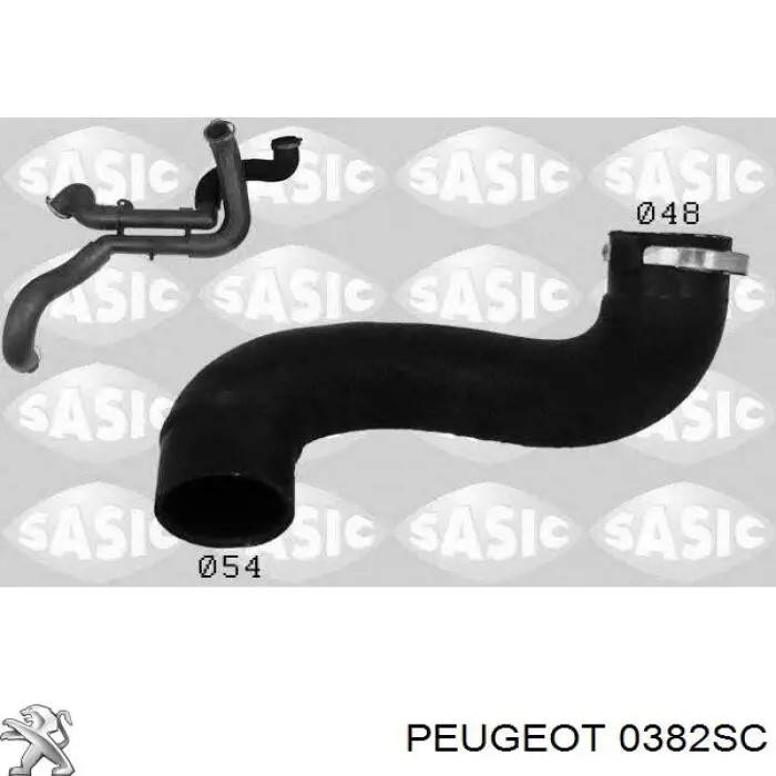 0382SC Peugeot/Citroen tubo flexible de aire de sobrealimentación superior izquierdo