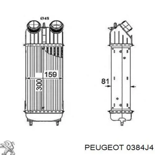 0384J4 Peugeot/Citroen radiador de aire de admisión