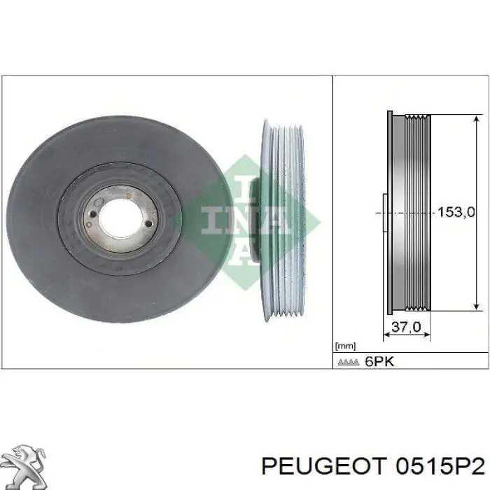 Comprar 0515P2 Peugeot/Citroen La polea del cigüeñal