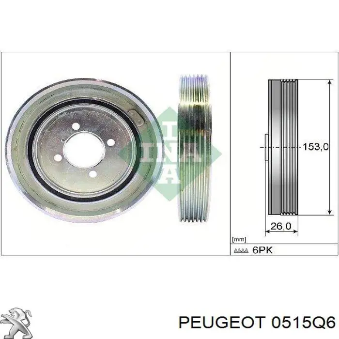Comprar 0515Q6 Peugeot/Citroen La polea del cigüeñal