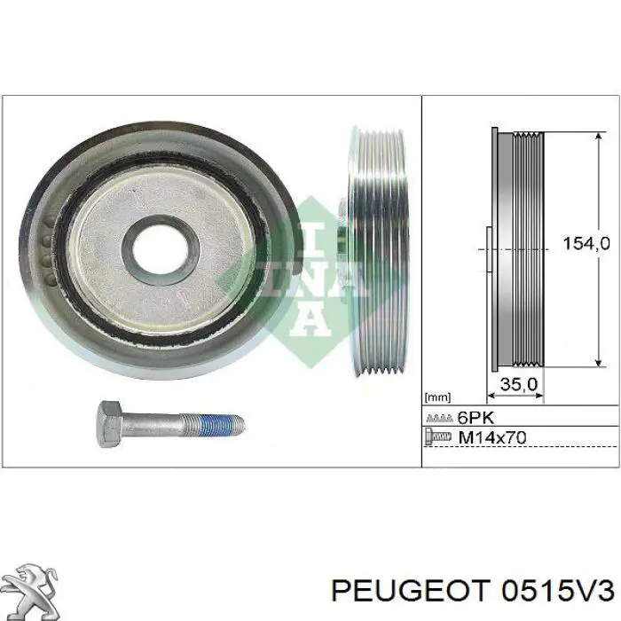 Polea del cigüeñal Peugeot/Citroen 0515V3 precio, desde 52,02 EUR