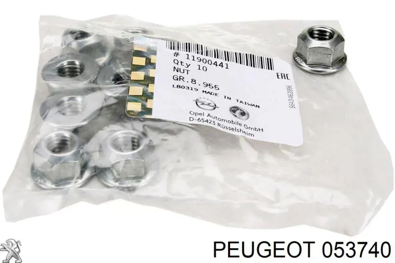 Perno de volante de inercia 053740 Peugeot/Citroen
