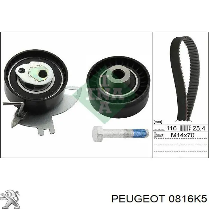Correa de distribución Peugeot/Citroen 0816K5 precio, desde 50,49 EUR