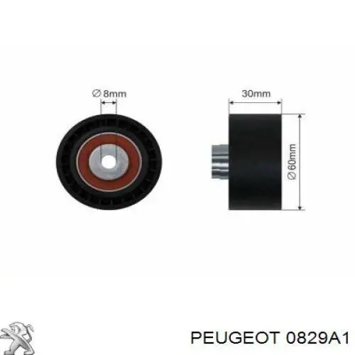 0829A1 Peugeot/Citroen rodillo intermedio de correa dentada