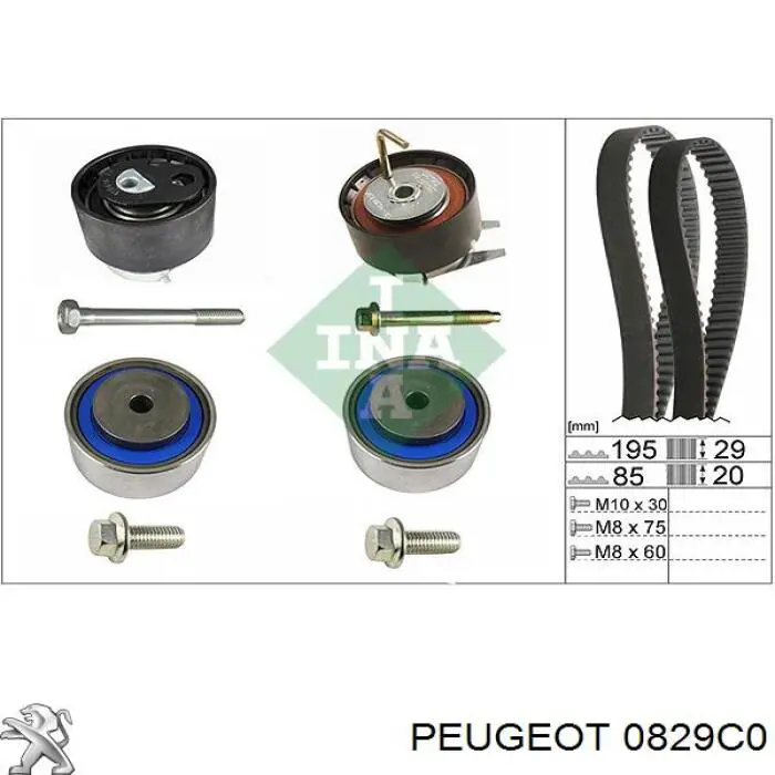 0829C0 Peugeot/Citroen polea tensora, correa dentada, bomba de alta presión