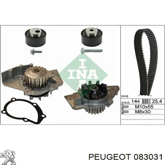083031 Peugeot/Citroen rodillo intermedio de correa dentada