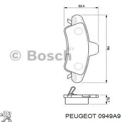 0949A9 Peugeot/Citroen válvula de escape