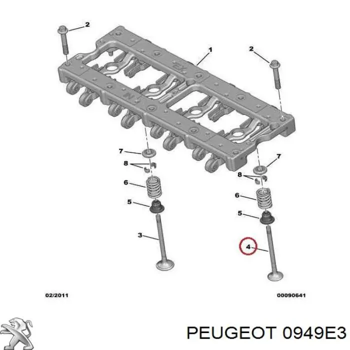 0949E3 Peugeot/Citroen válvula de escape