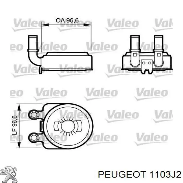 1103J2 Peugeot/Citroen radiador de aceite, bajo de filtro