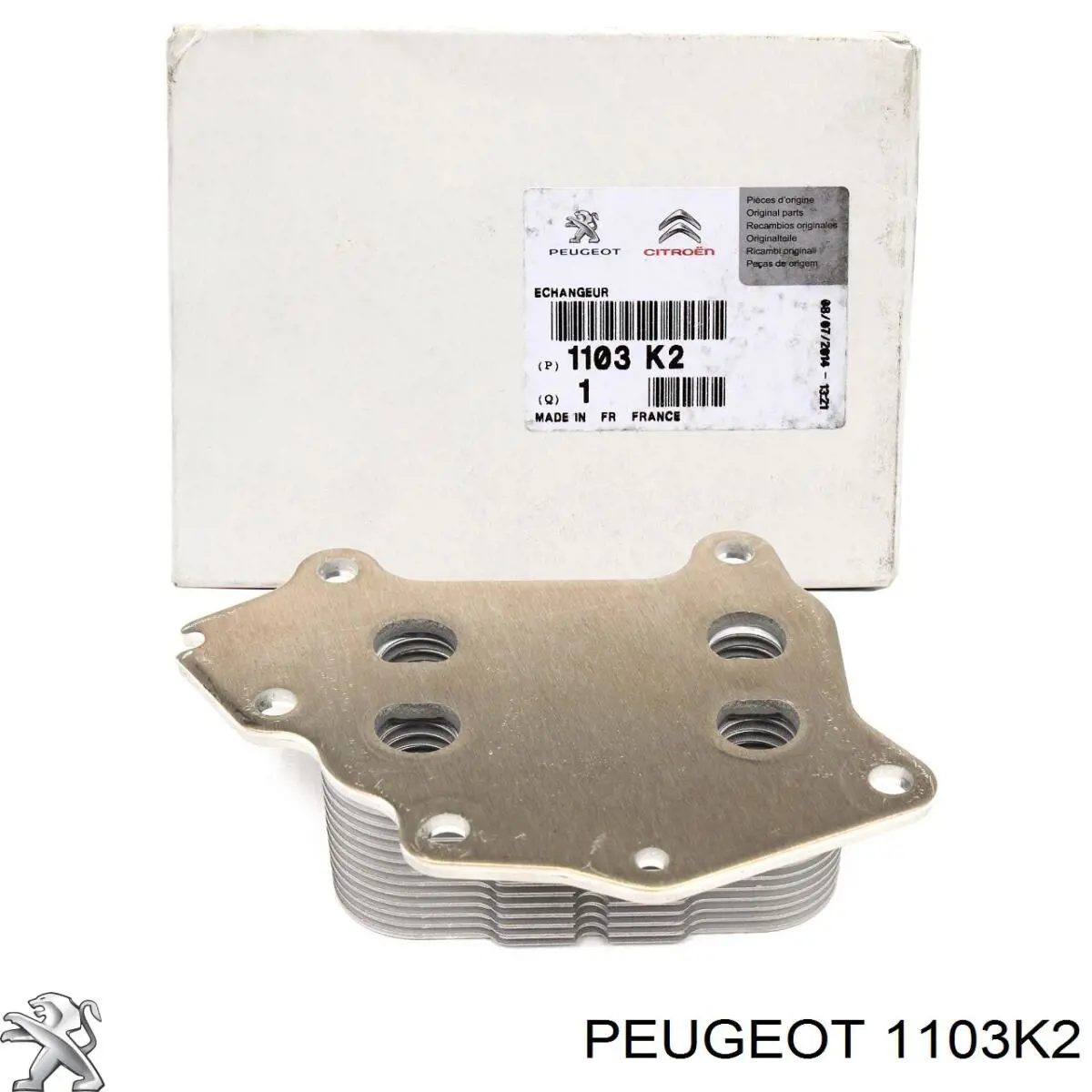 1103K2 Peugeot/Citroen radiador de aceite, bajo de filtro