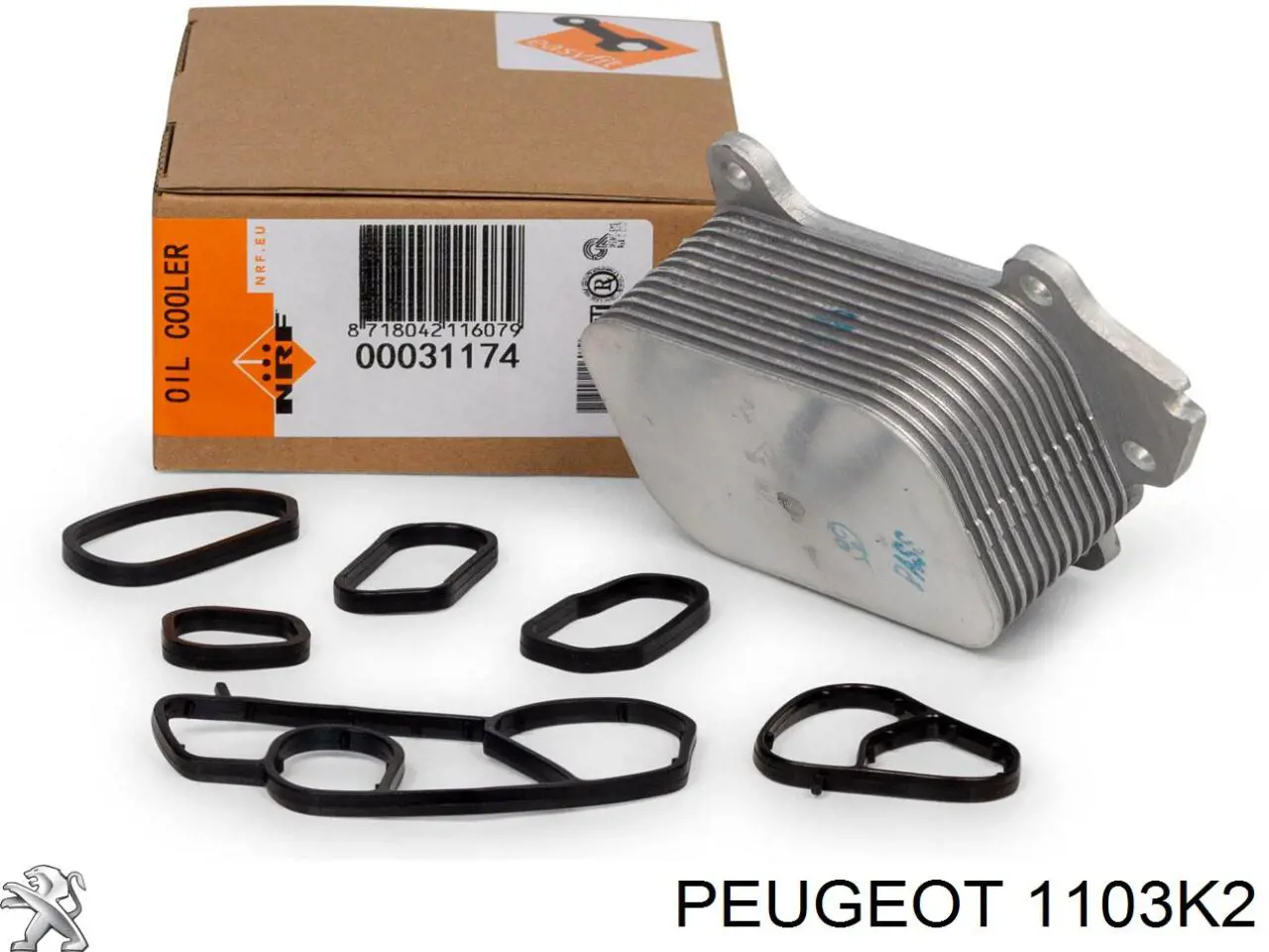 1103K2 Peugeot/Citroen Radiador de aceite debajo del filtro