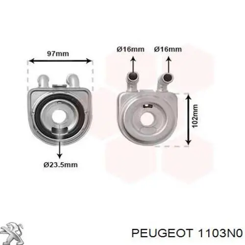 Radiador de aceite debajo del filtro Peugeot/Citroen 1103N0 precio, desde 43,42 EUR