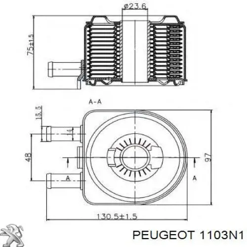 Comprar 1103N1 Peugeot/Citroen Radiador de aceite debajo del filtro