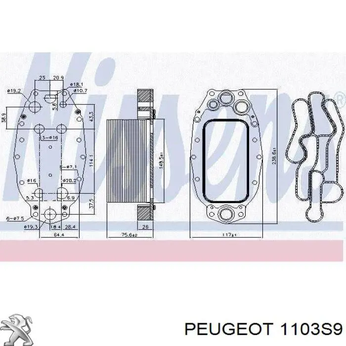 Comprar 1103S9 Peugeot/Citroen Portafiltro de aceite