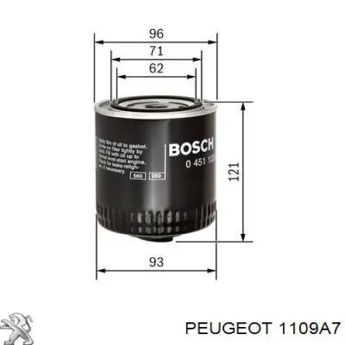 1109A7 Peugeot/Citroen filtro de aceite