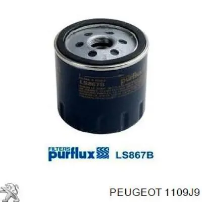1109J9 Peugeot/Citroen filtro de aceite